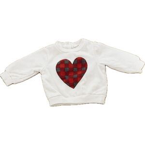Chick Pea White and Red Heart Sweatshirt
